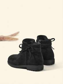 Cozy Pixies Baby Girls Bow Decor Breathable Fashion Classic Boots For Outdoor - Black - View 5
