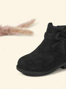 Cozy Pixies Baby Girls Bow Decor Breathable Fashion Classic Boots For Outdoor - Black - View 6