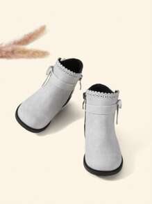 Cozy Pixies Baby Girls Bow Decor Breathable Fashion Classic Boots For Outdoor - Grey - View 4