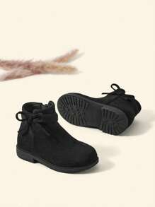 Cozy Pixies Baby Girls Bow Decor Breathable Fashion Classic Boots For Outdoor - Black - View 9