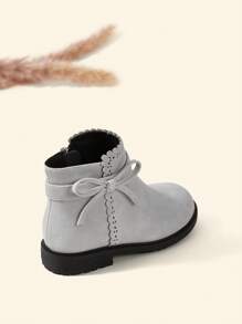 Cozy Pixies Baby Girls Bow Decor Breathable Fashion Classic Boots For Outdoor - Grey - View 12