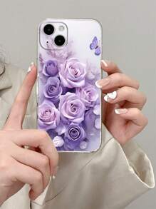Flower Phone Case Spring Floral Butterfly & Flower Pattern Phone Case Compatible With IPhone15/15Plus/15Pro/15Promax