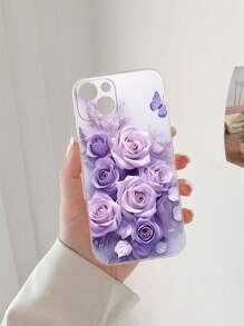 Flower Phone Case Spring Floral Butterfly & Flower Pattern Phone Case Compatible With IPhone15/15Plus/15Pro/15Promax
