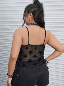 ROMWE Grunge Punk Plus Star Print Cami Top - Multicolor - View 2