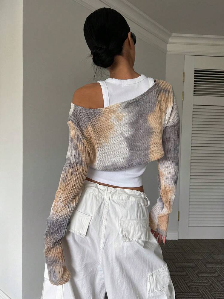 Tie Dye Crop Sweater Without Tank Top Fall
