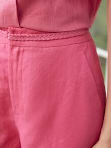 MOTF PREMIUM 純的亚麻編織腰短褲