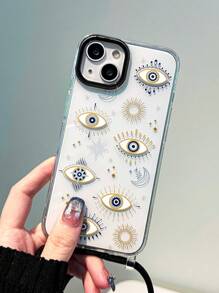 眼睛星星月亮透明手机壳带挂绳适用于 iPhone16/16Pro/16Plus/16Promax - 彩色 - 查看 5