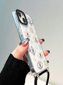 眼睛星星月亮透明手机壳带挂绳适用于 iPhone16/16Pro/16Plus/16Promax - 彩色 - 查看 7