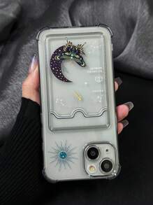 星星月亮蝴蝶卡包手機外殼 - 彩色 - 查看 3