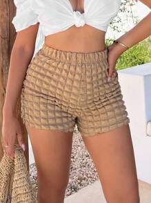 SHEIN SXY 高腰短裤 - 杏色 - 查看 3