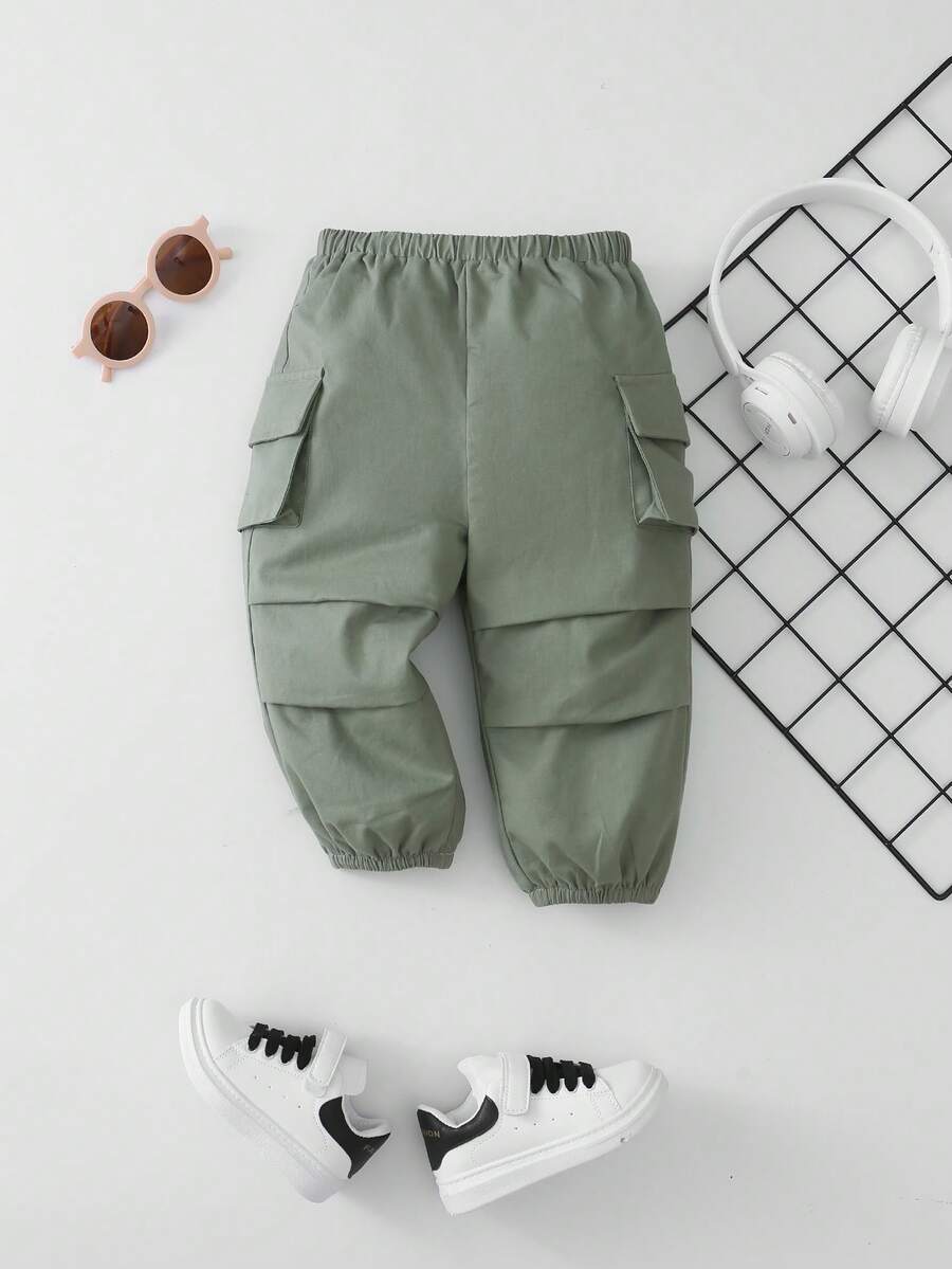 SHEIN 女嬰嬰兒翻蓋口袋工裝褲