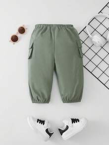 SHEIN 女嬰嬰兒翻蓋口袋工裝褲