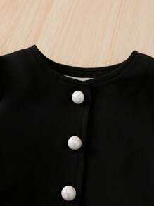 SHEIN 女嬰泡泡袖T恤&網紗覆蓋半身裙&吊帶上衣 - 黑與白 - 查看 3