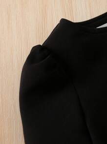 SHEIN 女嬰泡泡袖T恤&網紗覆蓋半身裙&吊帶上衣 - 黑與白 - 查看 5