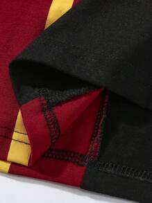 Harry Potter | ROMWE Guys Letter Graphic Colourblock Tee - Multicolor - View 5