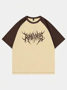 ROMWE MEN Street Life Pojkar Text Grafik Raglan Ärm T-Skjortor - Multifärgad - Visa 1