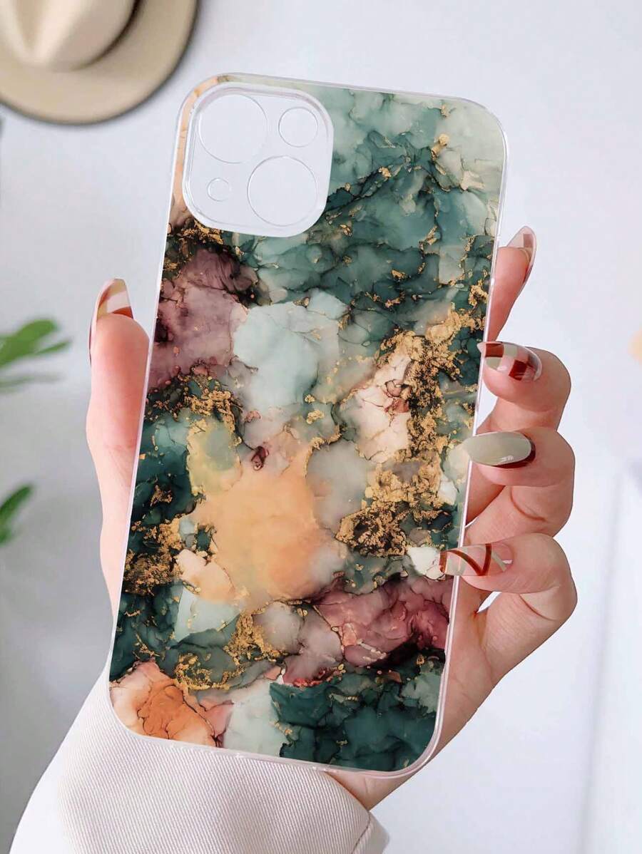 Marble Print Phone Case - Multicolor - View 1