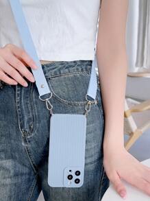 Woven Pattern Phone Case With Adjustable Lanyard - Multicolor - View 3