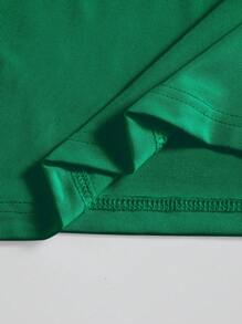 SHEIN LUNE Heart And Letter Graphic Tee - Green - View 7