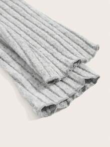 SHEIN ICON Off Shoulder Viền không đối xứng Áo thun - Màu Xám nhạt - Xem 4