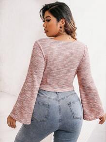 Rometta Plus Space Dye Scoop Neck Tee Fall Cloth For Women