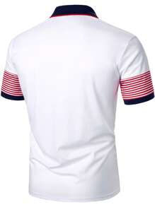 Manfinity Homme 男士條紋印花POLO衫 - 彩色 - 查看 2