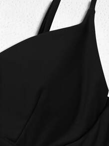 鋼圈高腰比基尼泳裝 - 黑色 - 查看 3