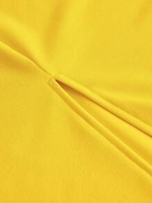 Firerie Solid Halter Neck Backless Dress - Yellow - View 5