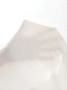 SHEIN LUNE Ren tương phản Cắt bỏ trở lại Áo thun - trắng - Xem 7