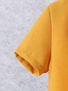 SHEIN Young Boy Letter Patched Shirt & Pants Without Tee