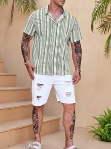 Manfinity Men Plus Geo Print Shirt - Multicolor - View 6