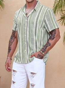 Manfinity Men Plus Geo Print Shirt - Multicolor - View 3