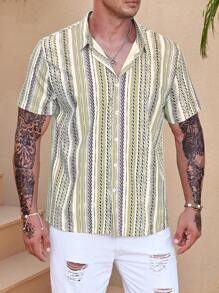 Manfinity Men Plus Geo Print Shirt - Multicolor - View 6