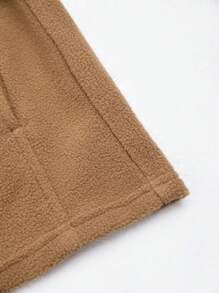 Manfinity Homme 男士字母刺繡拉鍊外套 - 棕色 - 查看 3