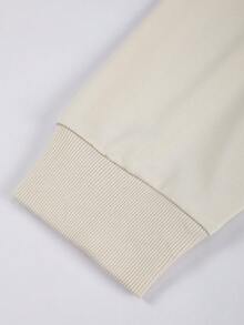 Manfinity Homme Lỏng lẻo Nam Khóa kéo một phần tư Thả vai Áo nỉ - Màu be - Xem 5