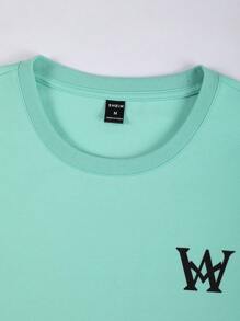 Manfinity Homme Uomo con grafica lettera Maglietta & con coulisse a vita Shorts