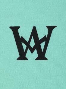 Manfinity Homme Uomo con grafica lettera Maglietta & con coulisse a vita Shorts