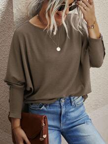 SHEIN LUNE 素色蝙蝠袖T恤