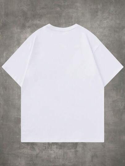 Grunge Punk Guys Skull & Spider Print Tee