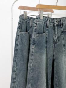 DAZY Wide Leg Jeans - Dark Wash - View 3