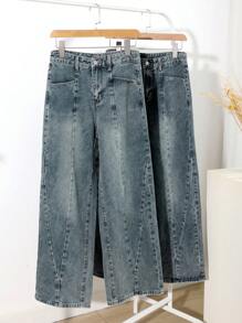 DAZY Wide Leg Jeans - Dark Wash - View 4