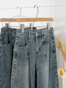 DAZY Wide Leg Jeans - Dark Wash - View 14
