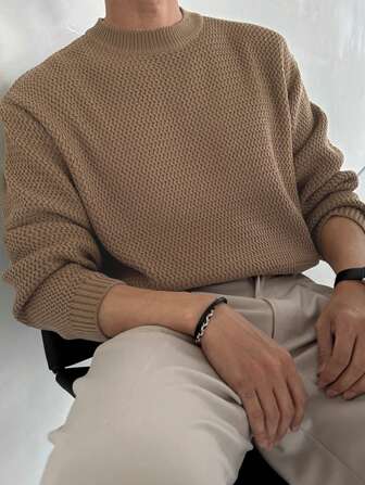DAZY Men Solid Drop Shoulder Sweater,Fall Clothes
