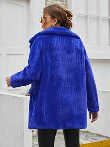 RELISH NOLESS Women's Faux Fur Collar Single-Breasted Jacket, Autumn/Winter