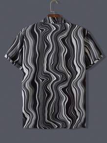 Manfinity Dauomo Męskie Koszule Guziki z przodu Nadruk po całości Casual