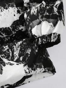 Manfinity EMRG 男式超大图案印花拉链夹棉大衣 - 彩色 - 查看 3