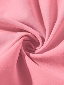 SHEIN Cô gái Tween Chất rắn Chi tiết xếp nếp Váy chữ A - Hồng - Xem 6