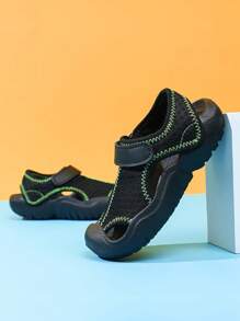 孩子們夏天運動涼鞋帶鞋底,偉大適用於戶外運動 - 黑色 - 查看 3