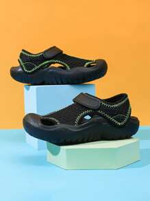 孩子們夏天運動涼鞋帶鞋底,偉大適用於戶外運動 - 黑色 - 查看 5