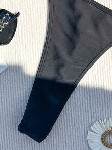 Solid Push Up Bikini Set For Summer Beach - Black - View 5